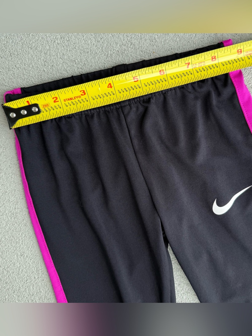 SET Nike Athletic Rainbow Logo Tee Black Pink Side Stripe Pants Girls Size 4-5 - Picture 15 of 15